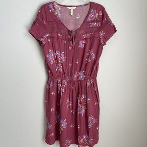 Matilda Jane Women's Pink Floral Short Sleeve Art Class Dress